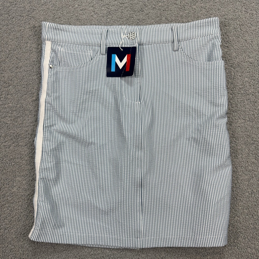 NEW Movetes Croquet Skort Women's 2 Teal Stripe Sportswear Golf Tennis Athletic